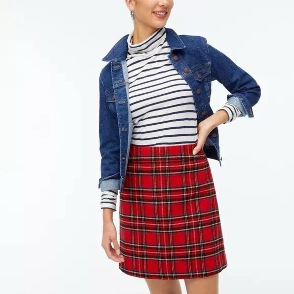 Red Tartan Plaid Skirt with broken zipper* NWT - Picture 3 of 14